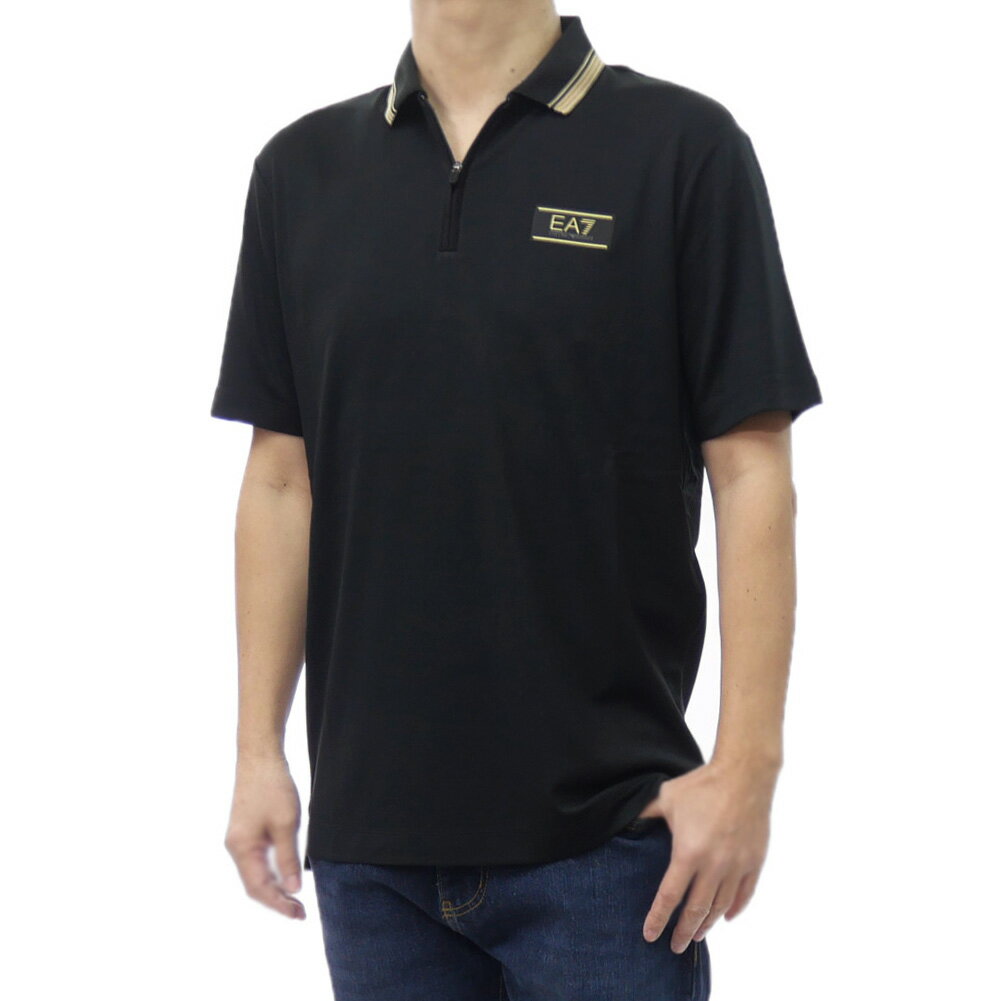 EMPORIO ARMANI エンポリオアルマーニ EA7 メンズスムースポロシャツ 7M001333 AF13739 ブラック 2026春夏新作