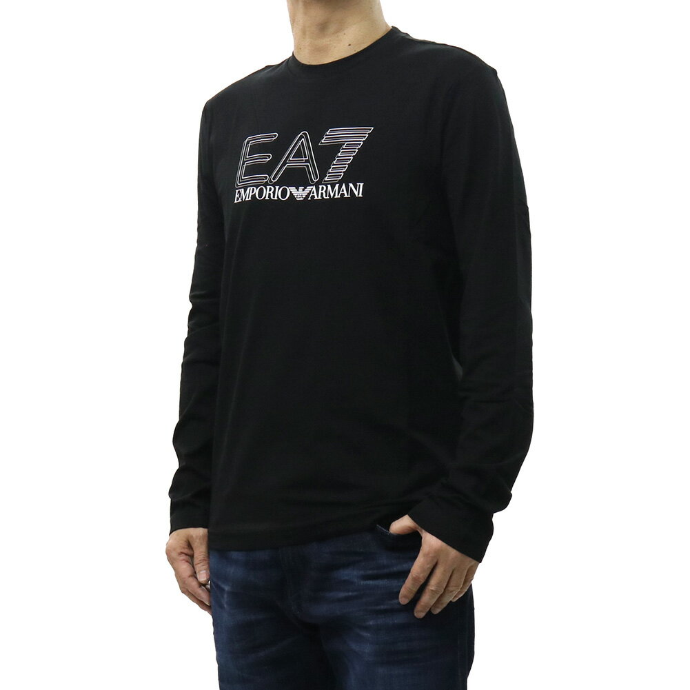樂天商城 - EMPORIO ARMANI エンポリオアルマーニ EA7 メンズクルーネックロングTシャツ 7M001310 AF10373 ブラック 2026春夏新作