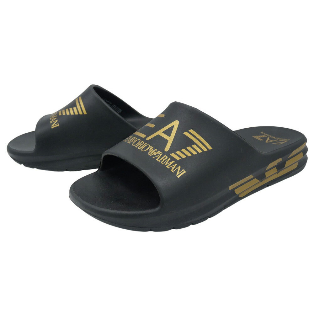 EMPORIO ARMANI エンポリオアルマーニ EA7 メンズシャワーサンダル 7X000356 AF18618 ブラック×ゴールド 2026春夏新作