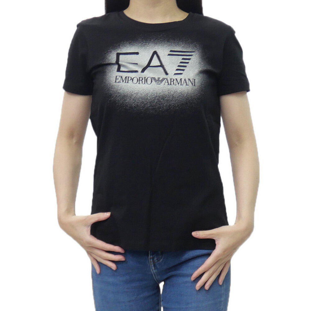 樂天商城 - EMPORIO ARMANI エンポリオアルマーニ EA7 レディースクルーネックTシャツ 7W001069 AF10373 ブラック 2026春夏新作