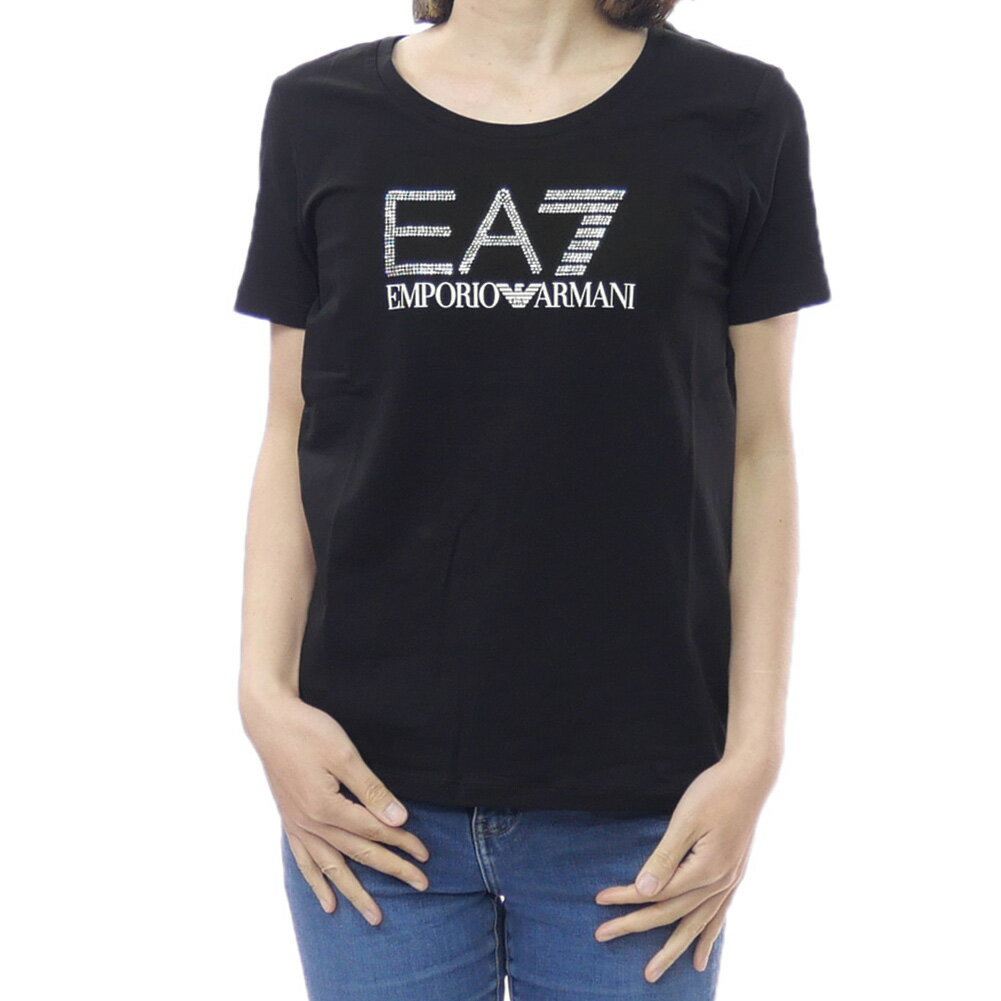 樂天商城 - EMPORIO ARMANI エンポリオアルマーニ EA7 レディースクルーネックTシャツ 7W000536 AF10373 ブラック 2026春夏新作