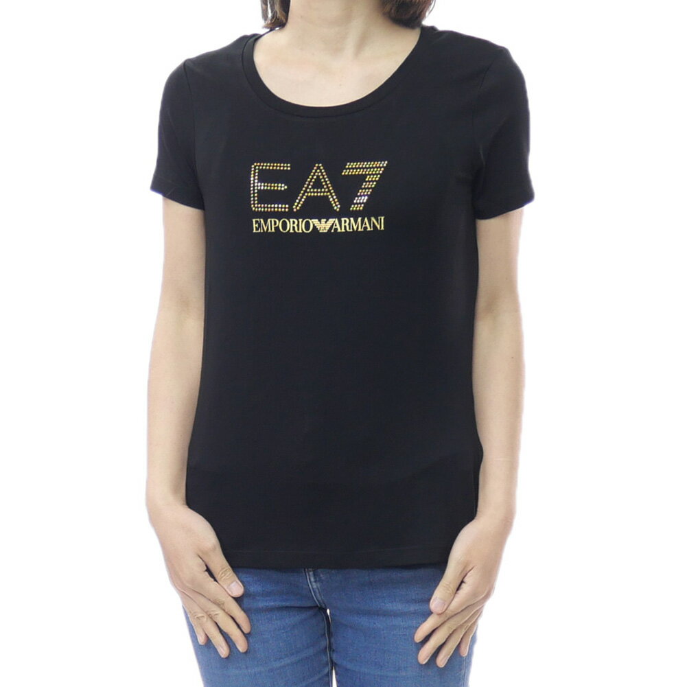 樂天商城 - EMPORIO ARMANI エンポリオアルマーニ EA7 レディースラウンドネックTシャツ 8NTT67 TJDQZ ブラック 定番人気商品