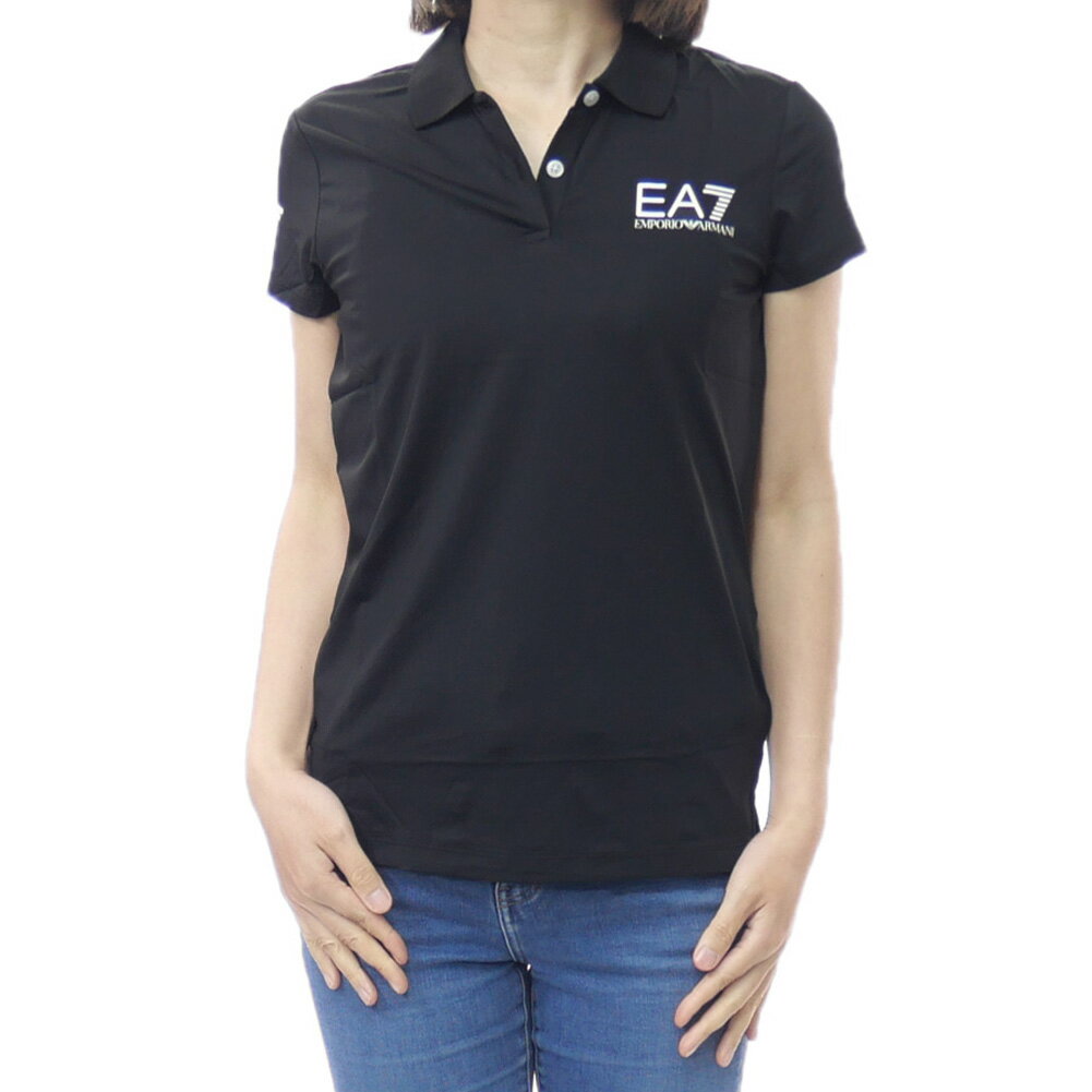 EMPORIO ARMANI エンポリオアルマーニ EA7 レディースポロシャツ 8NTF70 TJEMZ ブラック 2026春夏新作