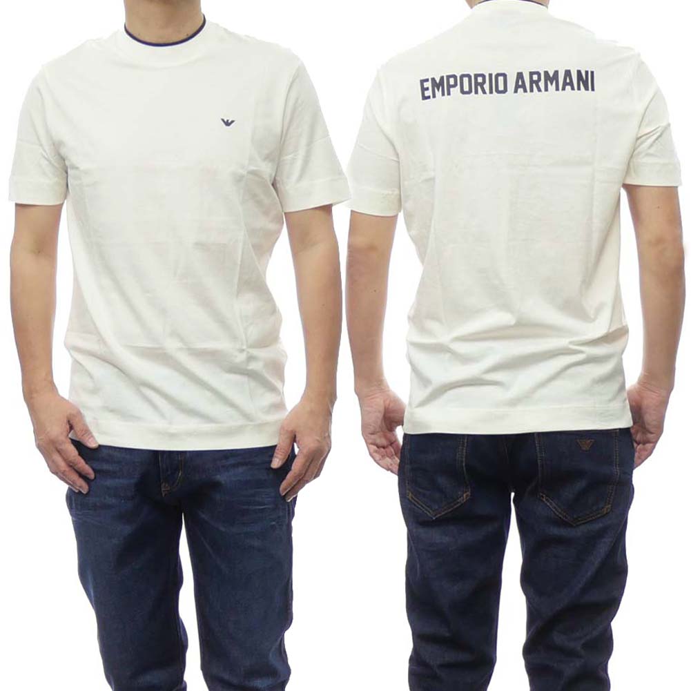 EMPORIO ARMANI エンポリオアルマーニ メンズクルーネックTシャツ 3D1T73 1JPZZ オフホワイト /2024春夏新作