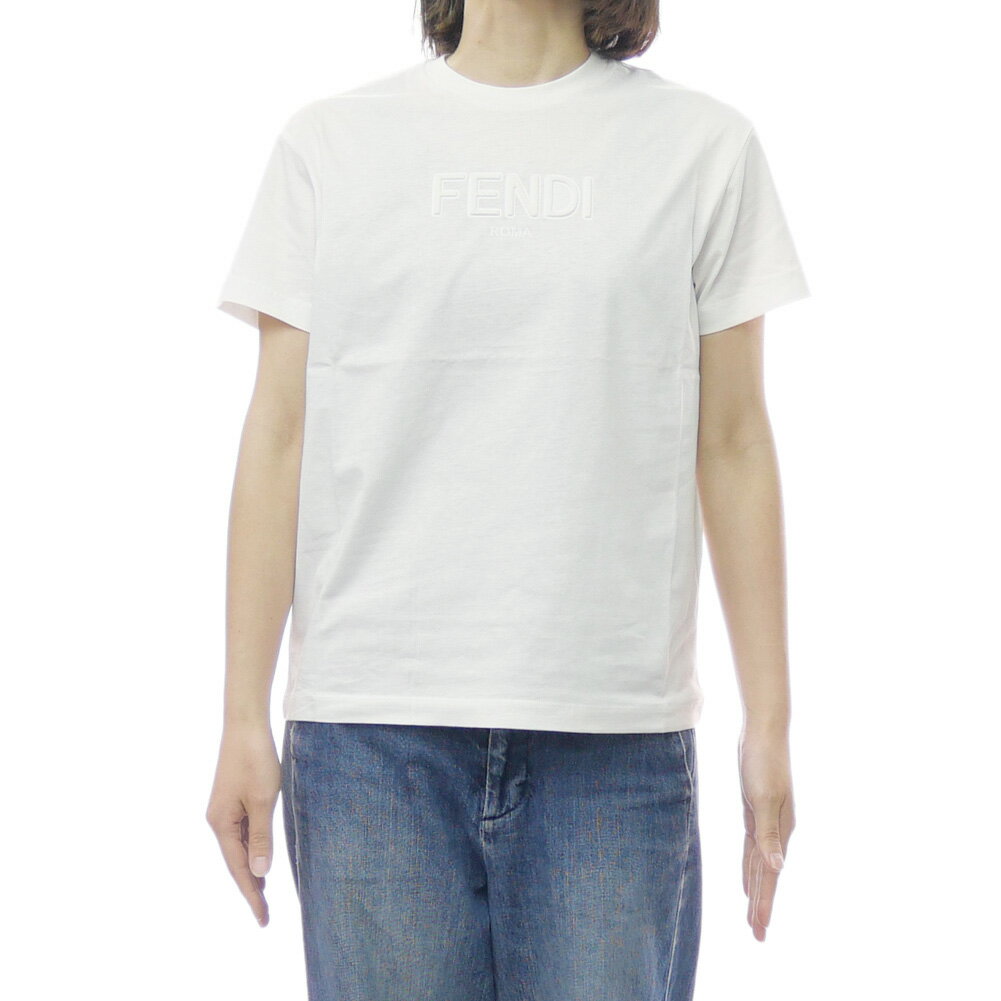 乐天商城 - FENDI フェンディ キッズ レディースクルーネックTシャツ JUI202 7AJ ホワイト 2026春夏新作