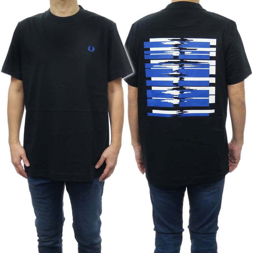 FRED PERRY フレッドペリー メンズクルーネックTシャツ M5622 / SOUNDWAVE BACK GRAPHIC T-SHIRT ブラック