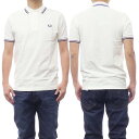 楽天BIVLABOFRED PERRY フレッドペリー メンズ鹿の子ポロシャツ M3600 / TWIN TIPPED FRED PERRY SHIRT ホワイト×レッド /定番人気商品