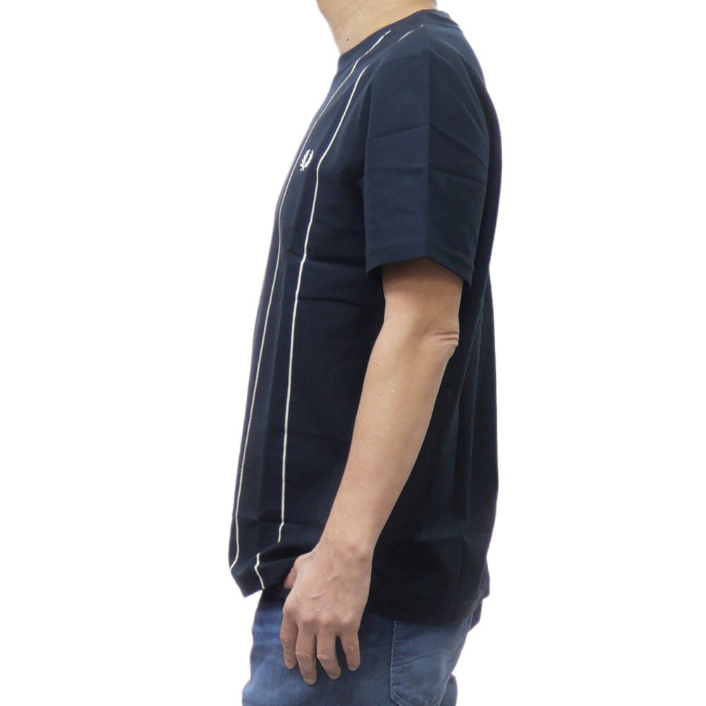 FRED PERRY フレッドペリー メンズクルーネックTシャツ M9858 / PINSTRIPE T-SHIRT ネイビー
