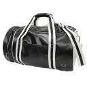 FRED PERRY フレッドペリー メンズバレルバッグ L9266 CLASSIC LARGE BARREL BAG ブラック 2025春夏新作