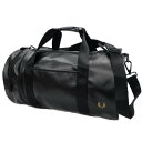 FRED PERRY フレッドペリー メンズバレルバッグ L9255 TONAL LARGE BARREL BAG ブラック 2025春夏新作
