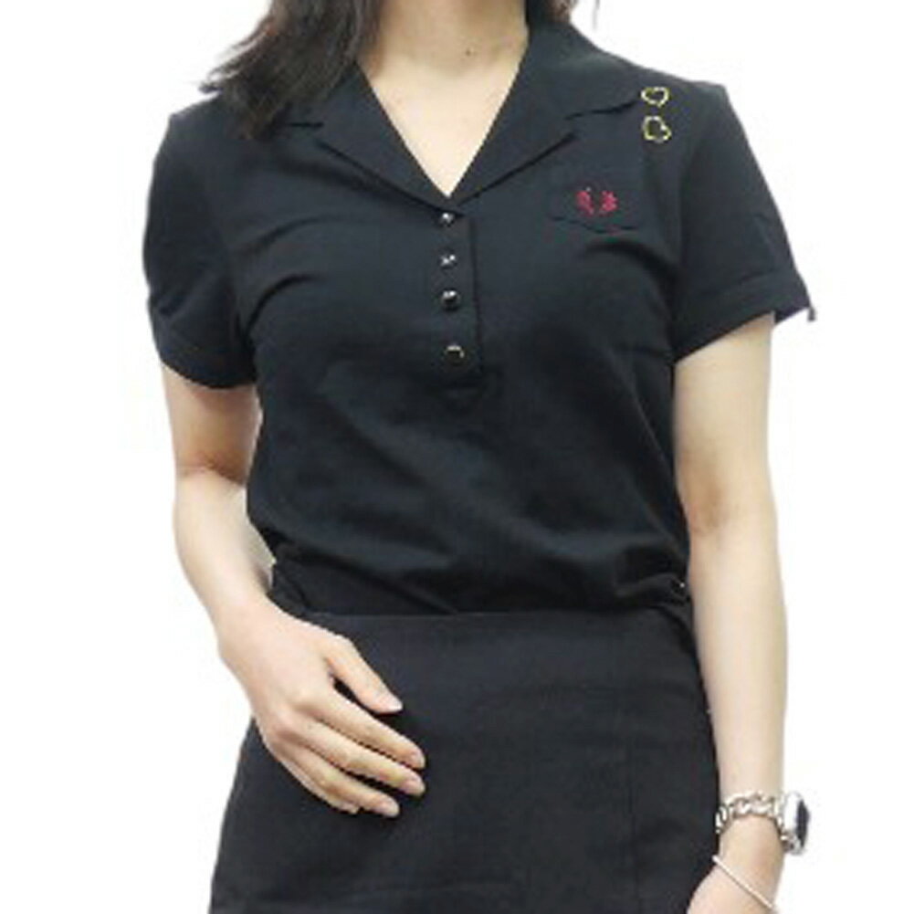 FRED PERRY フレッドペリー レディースオープンカラーポロシャツ SG9101 / POCKET DETAIL POLO SHIRT ブラック 2025春夏新作