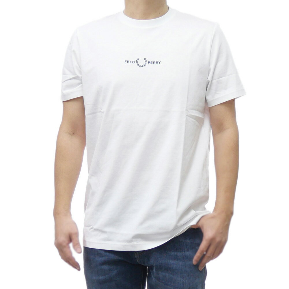 樂天商城 - FRED PERRY フレッドペリー メンズクルーネックTシャツ M4580 / EMBROIDERED T-SHIRT ホワイト 定番人気商品