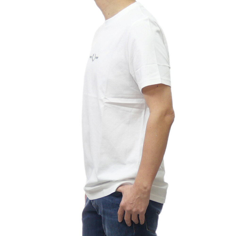 FRED PERRY フレッドペリー メンズクルーネックTシャツ M4580 / EMBROIDERED T-SHIRT ホワイト 定番人気商品