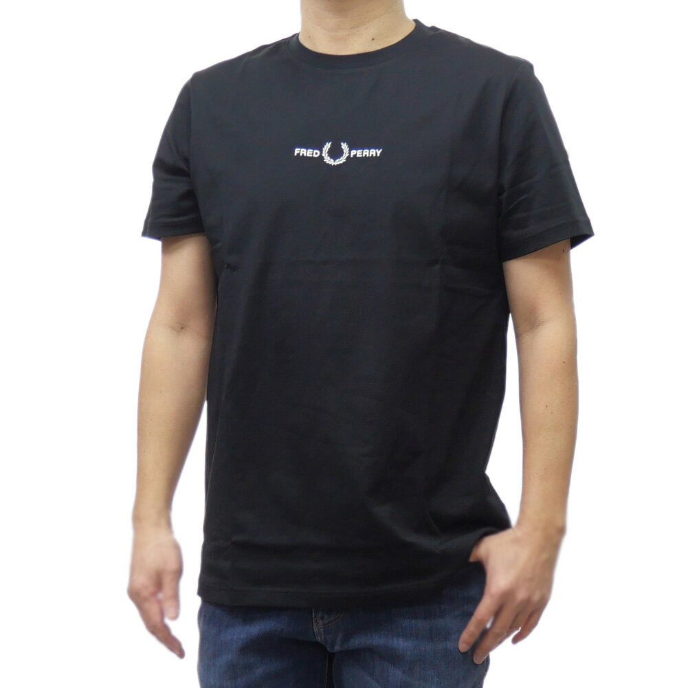 乐天商城 - FRED PERRY フレッドペリー メンズクルーネックTシャツ M4580 / EMBROIDERED T-SHIRT ブラック 定番人気商品