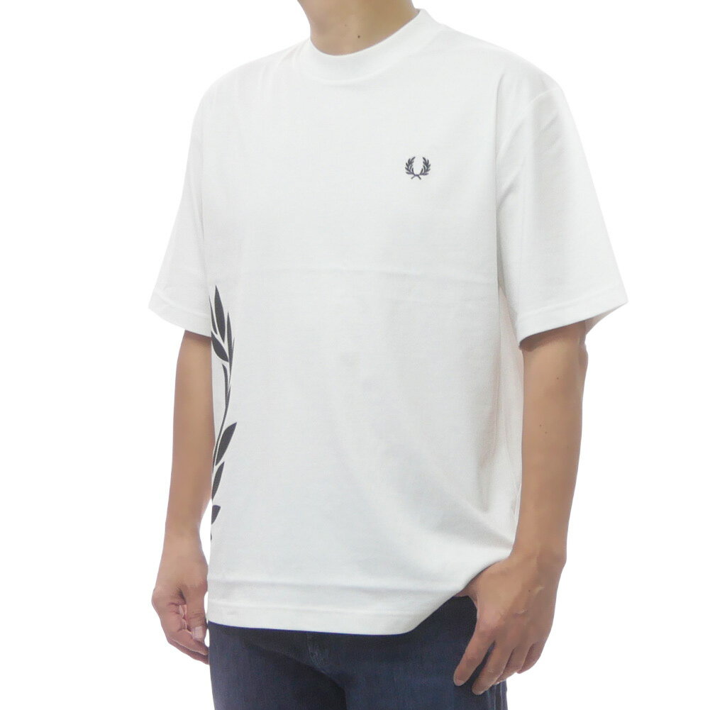 Rakuten - FRED PERRY フレッドペリー メンズクルーネックTシャツ M2440 / TEXTURED LAUREL WREATH T-SHIRT ホワイト 2026春夏新作