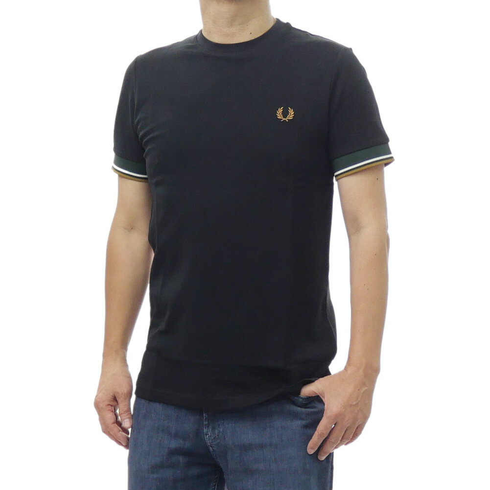 Rakuten - FRED PERRY フレッドペリー メンズクルーネックTシャツ M2396 / TWIN TIPPED CUFF T-SHIRT ブラック 2026春夏新作