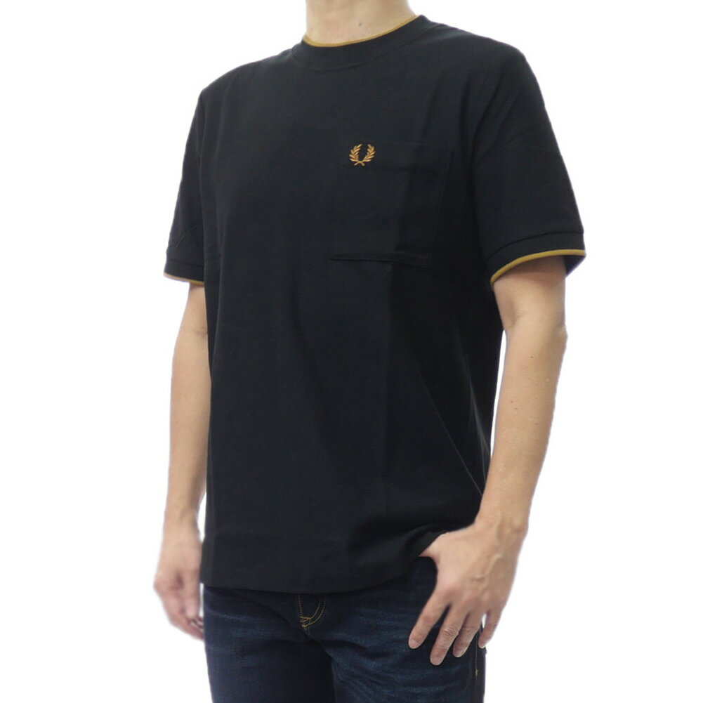 樂天商城 - FRED PERRY フレッドペリー メンズクルーネックTシャツ M2395/ POCKET DETAIL PIQUE T-SHIRT ブラック 2026春夏新作