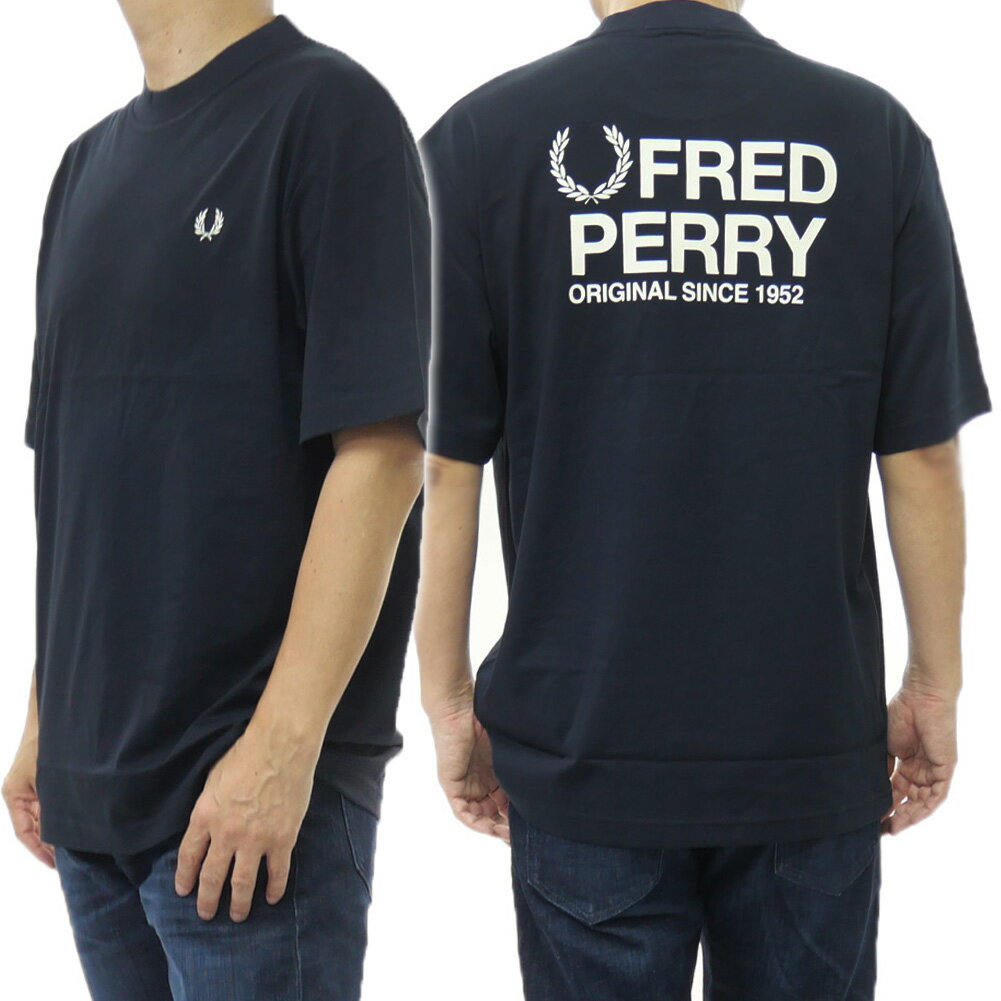 Rakuten - FRED PERRY フレッドペリー メンズクルーネックTシャツ M2475 / BACK PRINTFRED PERRY T-SHIRT ネイビー 2026春夏新作