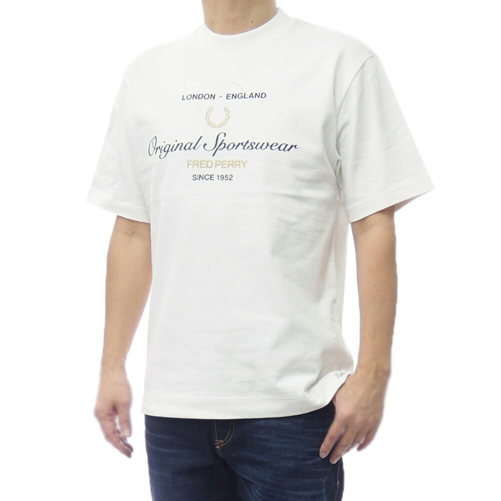 乐天商城 - FRED PERRY フレッドペリー メンズクルーネックTシャツ M2407 / ORIGINAL SPORTSWEAR T-SHIRT ホワイト 2026春夏新作