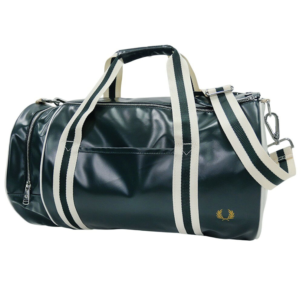 樂天商城 - FRED PERRY フレッドペリー メンズバレルバッグ L7255 / CLASSIC BARREL BAG ダークグリーン 2026春夏新作
