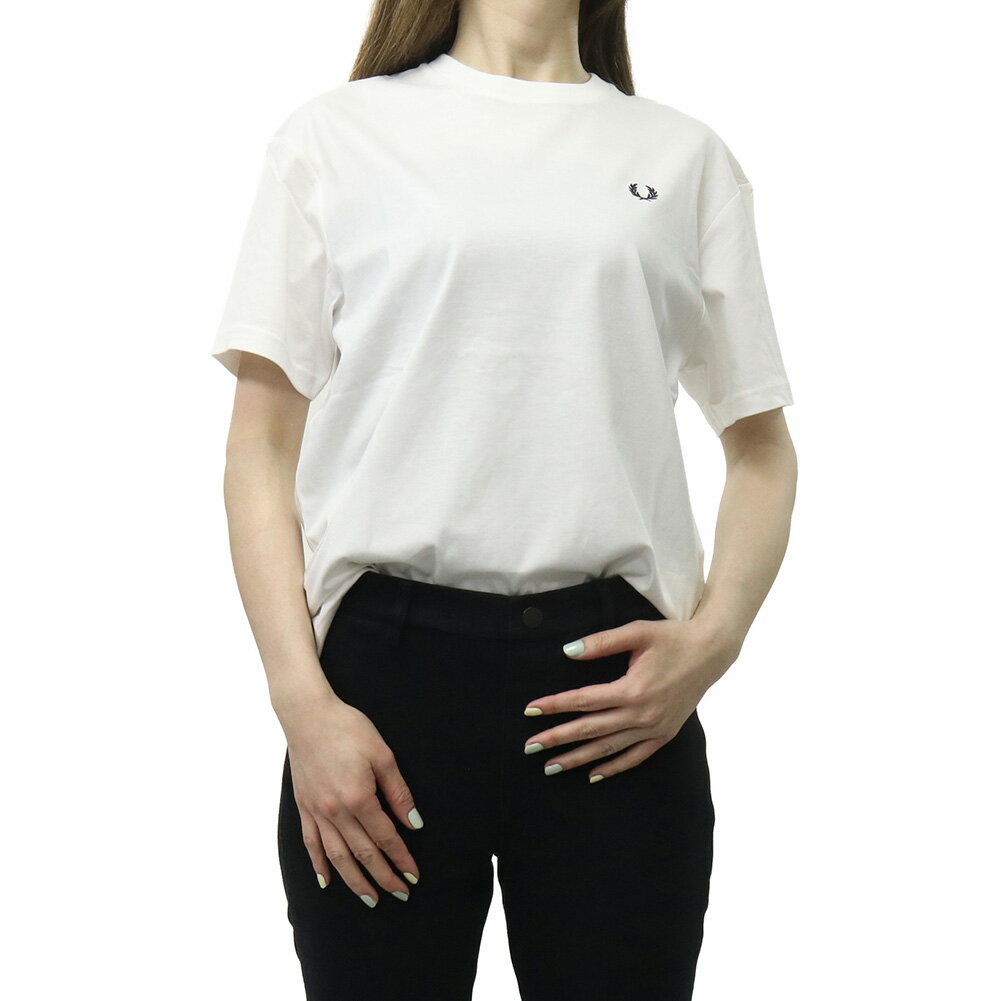 乐天商城 - FRED PERRY フレッドペリー レディースクルーネックTシャツ G1142 / CREW NECK T-SHIRT ホワイト 2026春夏新作