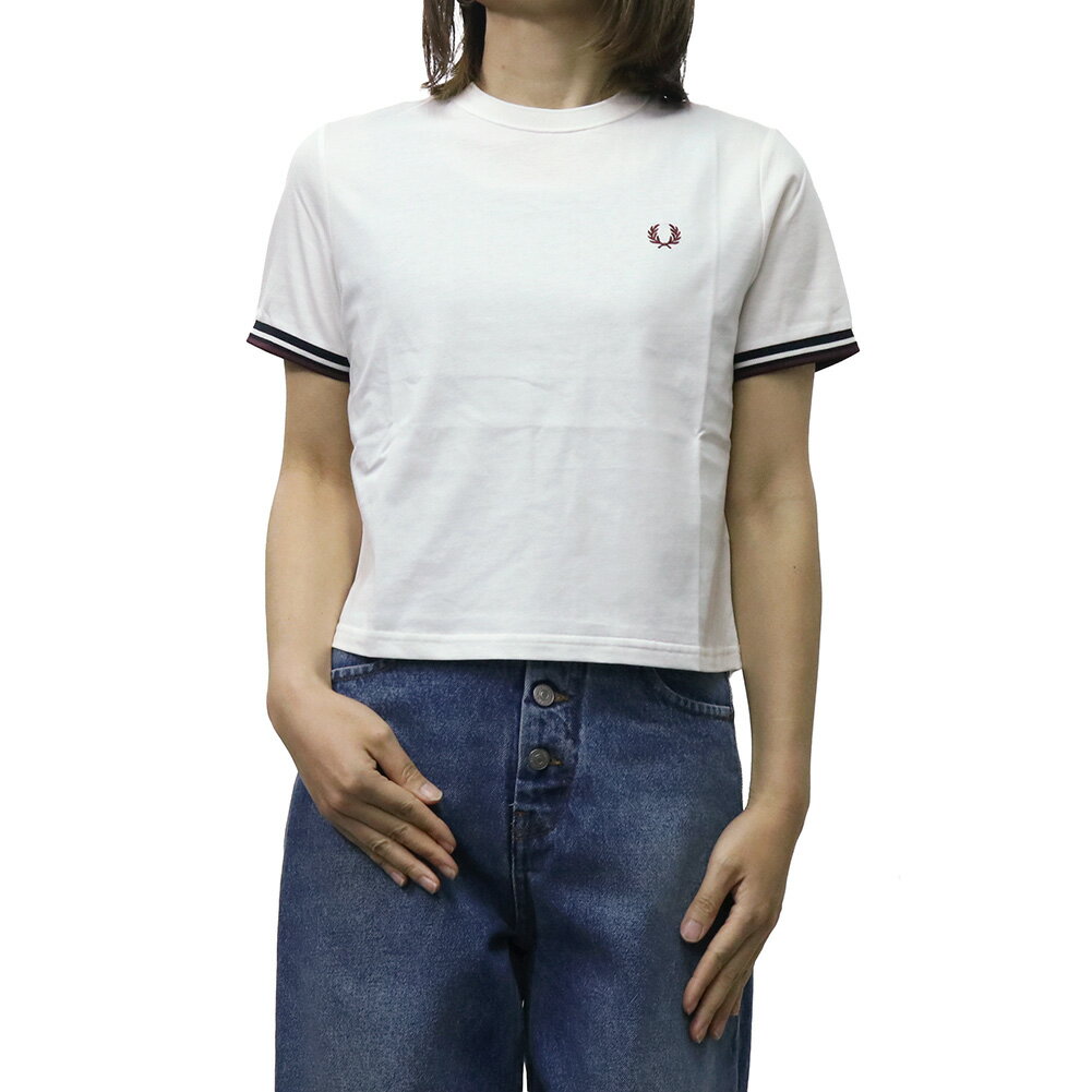 樂天商城 - FRED PERRY フレッドペリー レディースクルーネックTシャツ G2162 / TIPPED T-SHIRT ホワイト 2026春夏新作