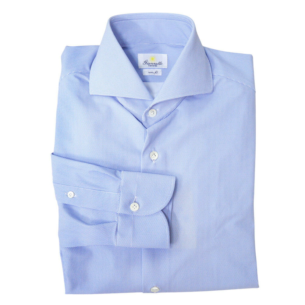 GIANNETTO ジャンネット メンズカッタウェイシャツ AC652 / VINCI FIT ブルー