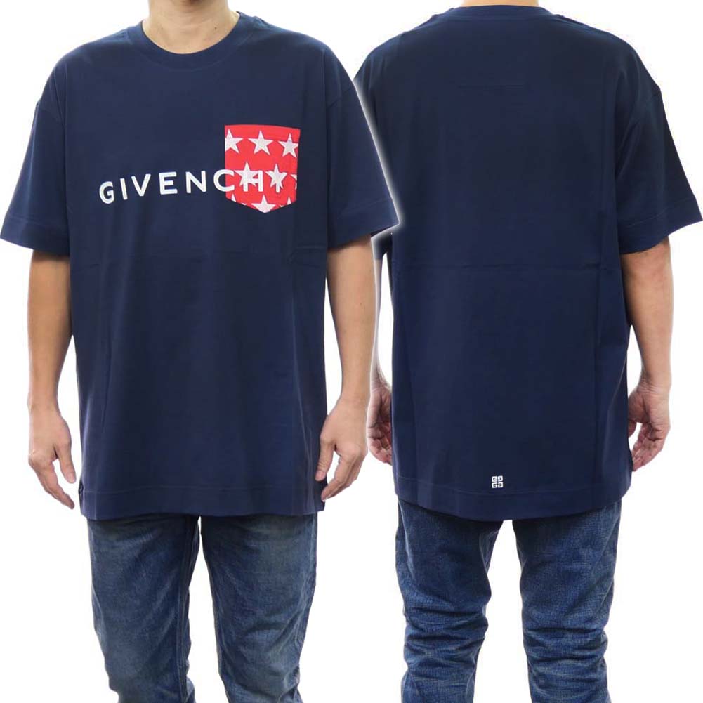 GIVENCHY ジバンシィ メンズクルーネックTシャツ BM71J83YJL ネイビー /2024春夏新作