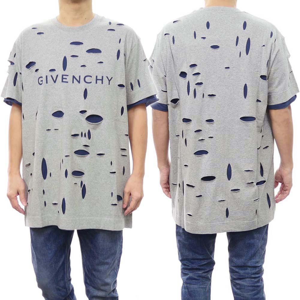 GIVENCHY ジバンシィ メンズクルーネックTシャツ BM716N3YK1 グレー /2024春夏新作