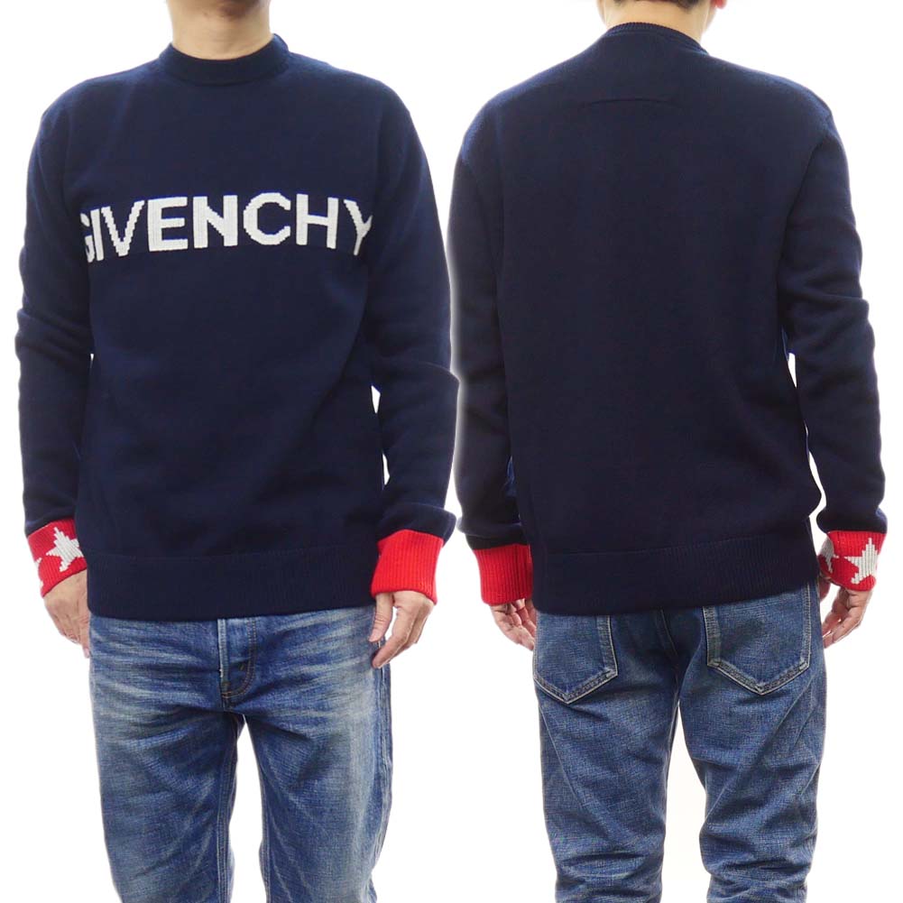 GIVENCHY ジバンシィ メンズクルーネックニット セーター BM90QP4YH4 ネイビー /2024春夏新作