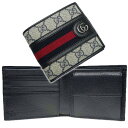 グッチ 二つ折り財布（メンズ） GUCCI グッチ メンズ二つ折り財布（小銭入れ付き） 597609 96IWN / OPHIDIA ベージュ×ネイビー /2024春夏新作