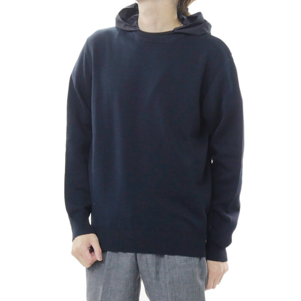 Rakuten - HERNO ヘルノ メンズフード付きクルーネックセーター ニット MG00027UR 72111 ダークネイビー