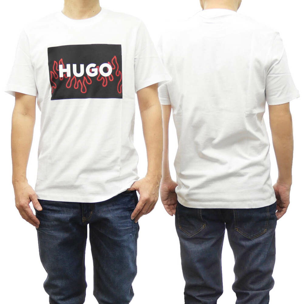 HUGO・HUGO BOSS ヒューゴボス メンズクルーネックTシャツ 50506989 10233396 / Dulive_U241 ホワイト /2024春夏新作
