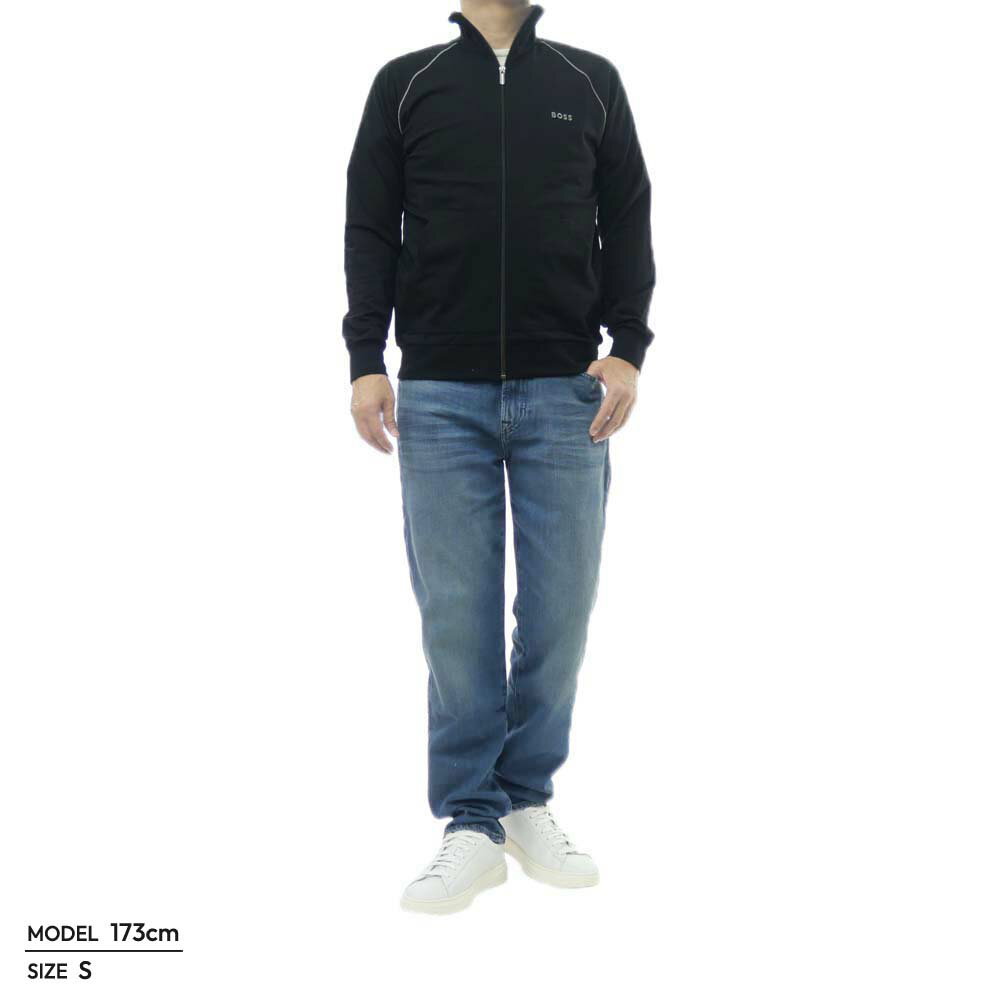 HUGO BOSS ヒューゴボス メンズジップアップスウェット 50515366 10259917 / Mix&Match Jacket Z ブラック 2025秋冬新作