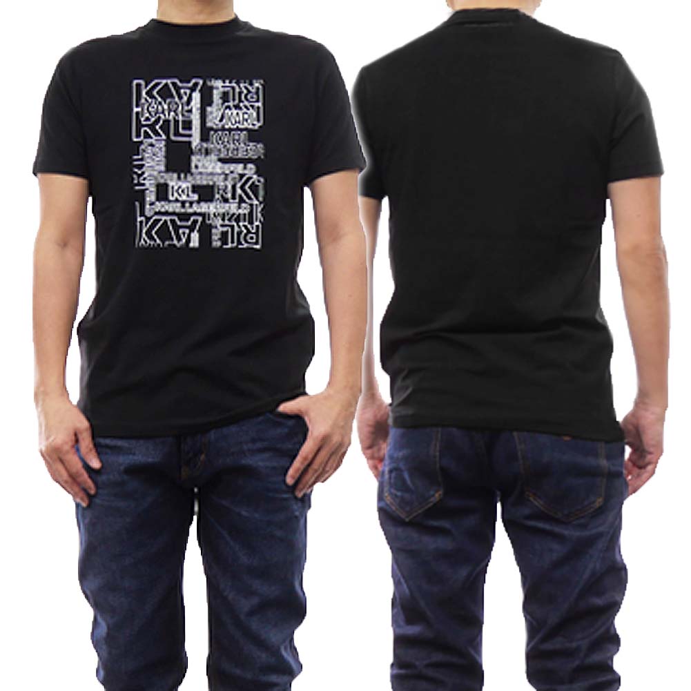 樂天商城 - KARL LAGERFELD カール ラガーフェルド メンズ クルーネックTシャツ 755061 541221 ブラック