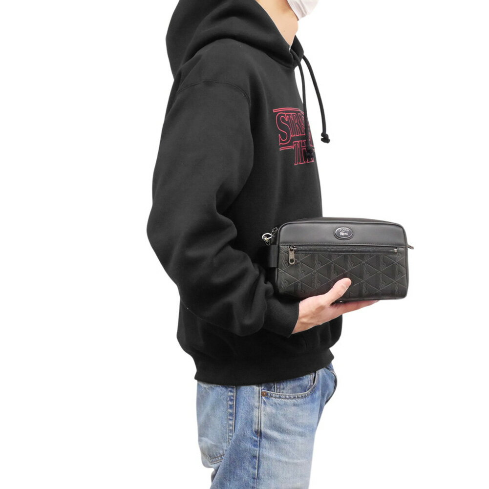 LACOSTE ラコステ メンズクラッチバッグ NU4841MR ブラック 2025春夏新作