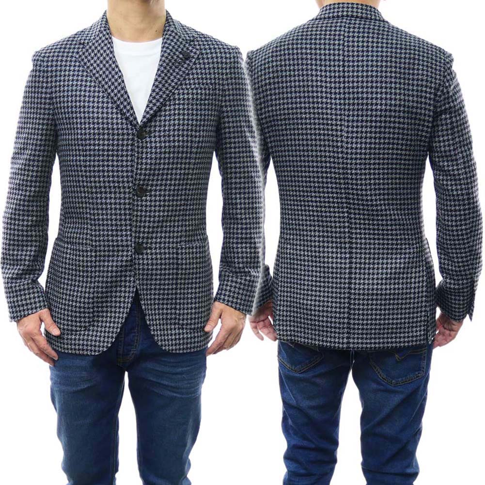 LARDINI ラルディーニ メンズ シングル2Bジャケット IT326AQ22 ITR61202 ブラック×ホワイト