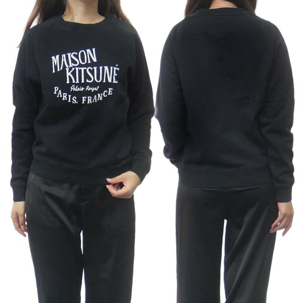 MAISON KITSUNE メゾンキツネ レディーストレーナー AW00300KM0001 / PALAIS ROIYAL VINTAGE SWEATSHIRT ブラック