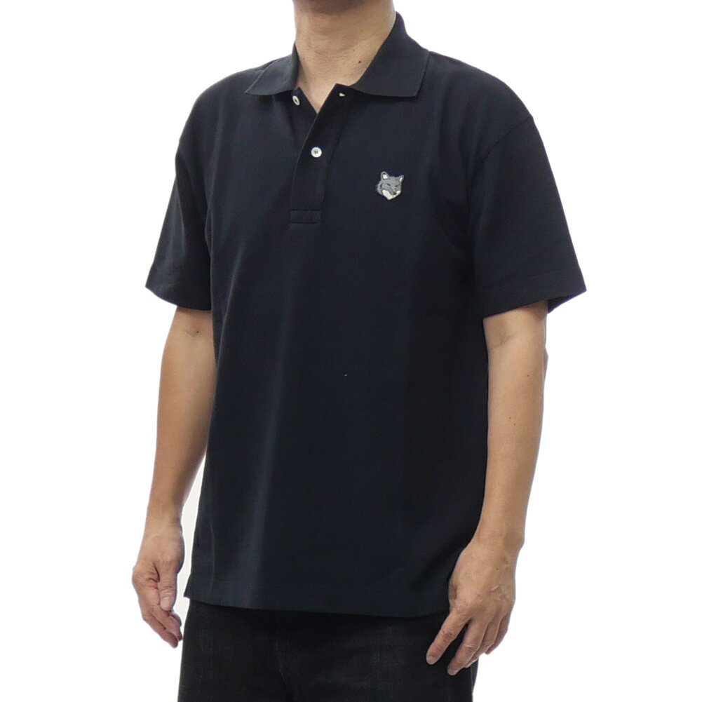 Rakuten - MAISON KITSUNE メゾンキツネ メンズ鹿の子ポロシャツ PM00210KP0001 / FOX HEAD COMFORT POLO ブラック 2026春夏新作