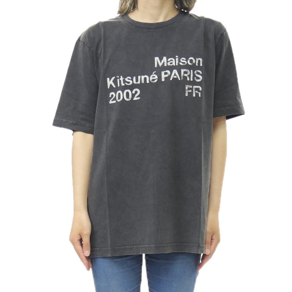 Other - MAISON KITSUNE メゾンキツネ レディースクルーネックTシャツ PM00124KJ7036 / 2002 FADED COMFORT TEE-SHIRT ブラック 2026春夏新作