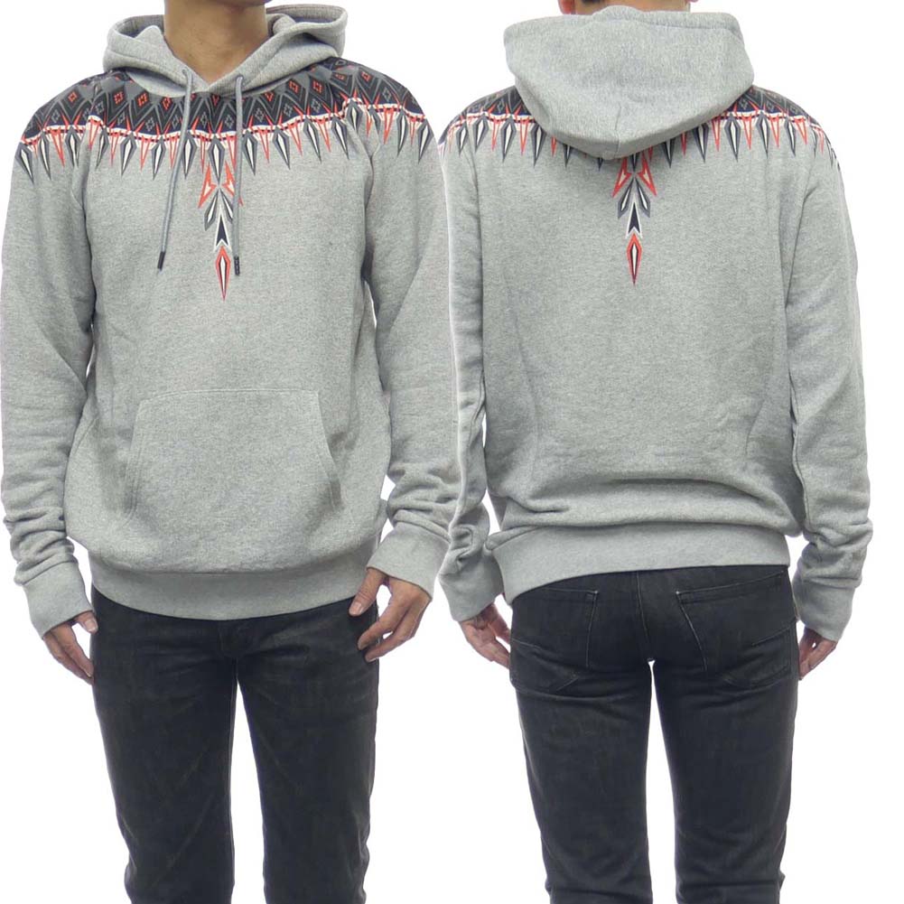 MARCELO BURLON マルセロバーロン メンズパーカー MULICOLOR WINGS HOODIE BLACK MULTICOLO / CMBB007F19506022 ブラック