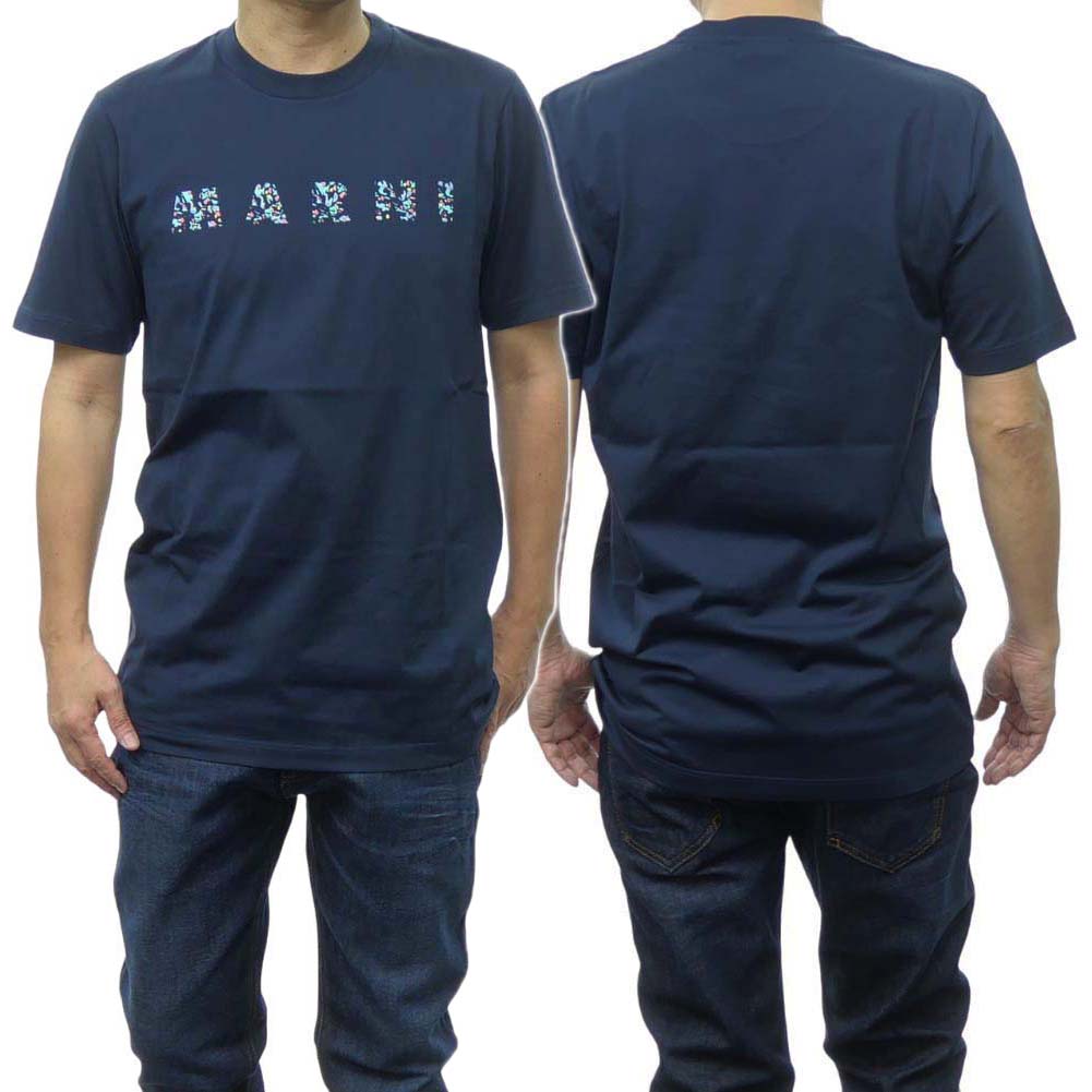 樂天商城 - MARNI マルニ メンズ クルーネックTシャツ HUMU0198PQ USCW21 ネイビー