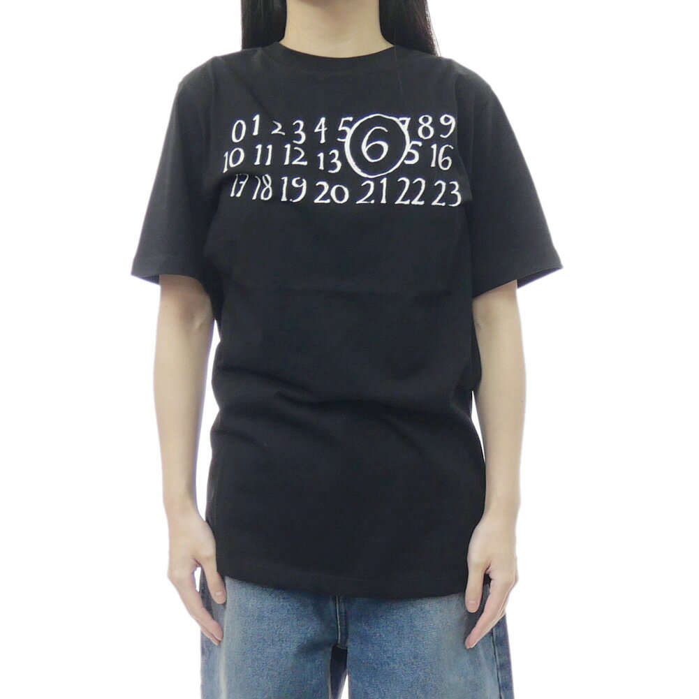 乐天商城 - MM6 エムエムシックス キッズ レディースクルーネックTシャツ M61020 MM02Y ブラック 2026春夏新作