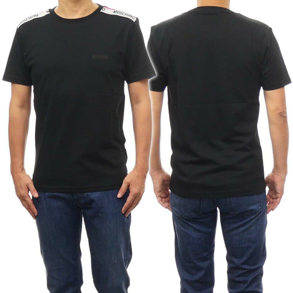 モスキーノ Tシャツ メンズ MOSCHINO UNDERWEAR モスキーノアンダーウェア メンズクルーネックTシャツ V1A0781 4305 ブラック