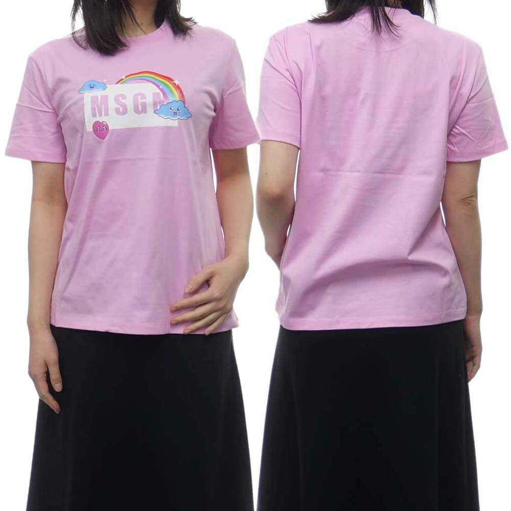 乐天商城 - MSGM エムエスジーエム レディース クルーネックTシャツ 3041MDM169 217298 ビンク
