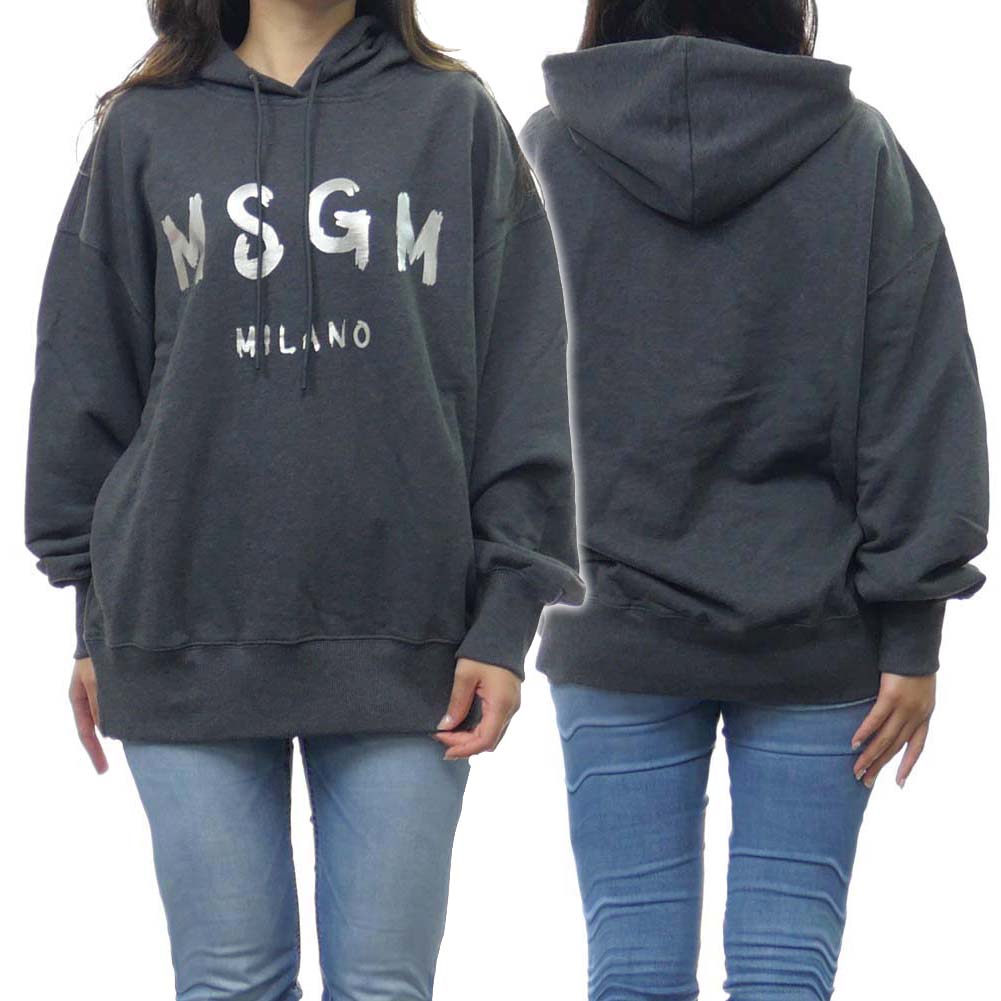 MSGM エムエスジーエム レディースプルオーバーパーカー 3341MDM515 227797 チャコールグレー