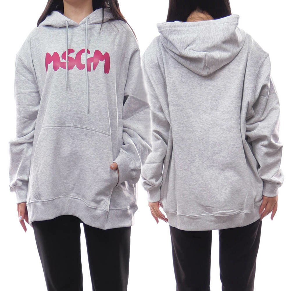 乐天商城 - MSGM エムエスジーエム レディース パイル生地 プルオーバーパーカー 3541MDM155 237797 グレー