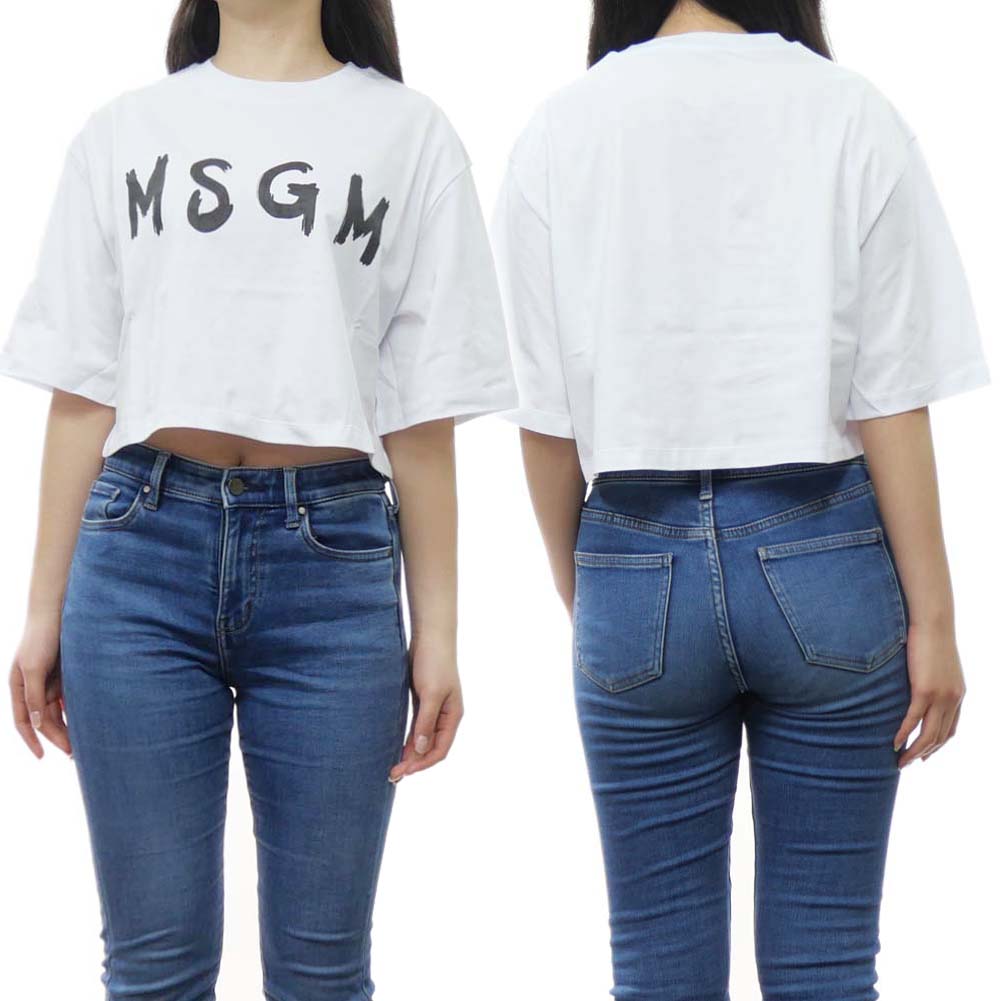 MSGM エムエスジーエム レディース クルーネックTシャツ 3641MDM137 247002 ホワイト