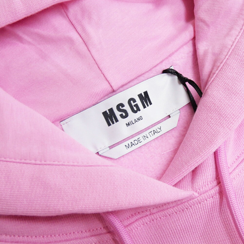 MSGM エムエスジーエム レディース 裏起毛プルオーバーパーカー 2000MDM535 200001 ピンク