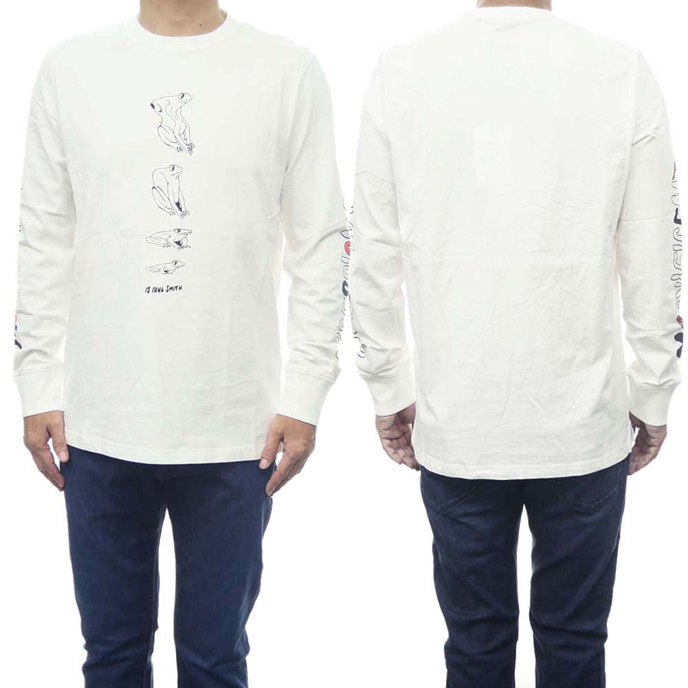 ポールスミス PS PAUL SMITH ポールスミス メンズクルーネックロングTシャツ M2R 828R LP3888 ホワイト